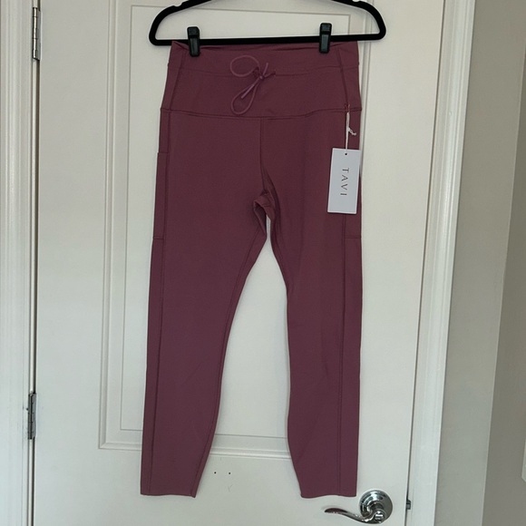 TAVI Activewear 7/8 Tie Waist Pocket Tight / leggings XL Berry - Picture 2 of 4